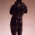 loc. Medde -Oliena (NU). Bronzetto romano di Aristeo (II-III sec. d.C.). Veduta posteriore.